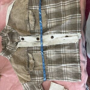 Oli & Hali Beige and Brown Plaid Jacket